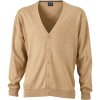 James & Nicholson Cardigan JN 661 s výstřihem do V pánský COT02066102403 Camel