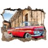 Foto fotografie díra na zeď Red chevrolet 95x64 cm