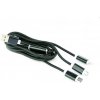 Gembird CC-USB2-AM31-1M USB charging combo 3-in-1, 1m, černý