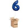HeliumKing Balónový box - Narodeninové číslo 6 modré 86 cm