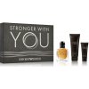 Giorgio Armani Stronger With You, SET: Toaletná voda 50ml + Sprchový gél 75ml + Hydratačný balzám na fúzy 20ml pre mužov