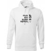 Play Eat Sleep Repeat hokej - Mikina pánska Cape s kapucňou - XL ( Biela )