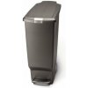 Pedálový odpadkový kôš Simplehuman - 40 l, úzky, šedý plast (CW1363)