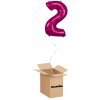 HeliumKing Balónový box - Narodeninové číslo 2 ružový 86 cm