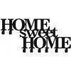 Vešiak na stenu do chodby HOME SWEET HOME (Dizajnový kovový vešiak na stenu do predsiene)