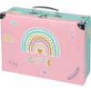BAAGL Skládací školská kufřík Duha s kováním