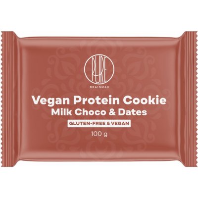 BrainMax Pure Vegan Protein Cookie Mliečna čokoláda & Datle 100 g