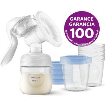 Philips AVENT Manuálna Natural 125 ml a VIA poháriky 180 ml 5 ks