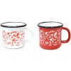 Kinekus Hrnček 9cm/0,5L smalt, ľudový motív, červeno-biely mix KLC 50119