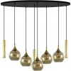 Keter Lighting | Luster na lanku CALYPSO 3xGU10/60W/230V + 5xE27/60W čierna/zlatá | KE0107