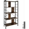 tectake 404545 policový regál charleston 75,5x30x155cm - industriálne drevo tmavé, rustikálne