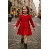 Fashionkids Dievčenské bavlnené červené šaty s volánikmi Červená
