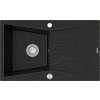MEXEN MEXEN - Cesar granitový drez 1-misa drez s odkvapkávač 775x470 mm, čierna / kovové zlato 6514771010-75