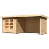 Drevený záhradný domček BASTRUP 2 s prístavkom Lanitplast