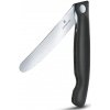 Skládací svačinový nůž VICTORINOX Swiss Classic Picnic Wavy Knife 11 cm - černý