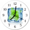 Nástenné sklenené hodiny Mätová zmrzlina fi 30 cm