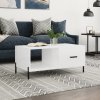 Konferenčný stolík lesklý biely 90x50x40 cm spracované drevo-ForU-829222