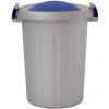 Odpadkový kôš na triedený odpad CLICK 25 l - šedá nádoba, modré veko