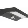 RABALUX 77023 Korana solárne nástenné svietidlo reflektor LED 6W/450lm 4000K IP44 čierna, biela, súmrakový a pohybový senzor