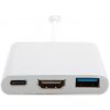 AppleMix Redukcia / adaptér / rozbočovač USB-C na USB-C + USB 3.0 OTG + HDMI - strieborná