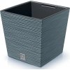 PROSPERPLAST FURU SQUARE Kvetináč LOW 24 cm modrý
