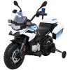 Detská elektrická policajná motorka BMW F 850 GS s pomocnými kolieskami a kuframi