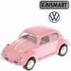 Kinsmart VW Classical Beetle 1:64 ružový