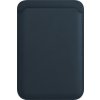 AlzaGuard Genuine Leather Wallet Compatible with Magsafe modrá AGD-GLMW1L