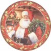 Clayre & Eef Plastový vianočný okrúhly podnos/tanier Santa I - Ø 33*1 cm - Clayre & Eef