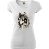 Hlava vlka kreslená - Dámske tričko Pure - M ( Biela )