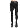 nohavice gotický DEVIL FASHION Black Gothic Punk Skull
