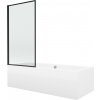 MEXEN/S - Cube obdĺžniková vaňa 180 x 80 cm s panelom + vaňová zástena 80, čierna vzor fix 550518080X9308007070