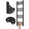 Vodný kúpeľňový radiátor Granitan 372 W 40 x 110 mm čierny