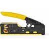 NEDIS krimpovacie kliešte/ CAT5/ CAT5e/ CAT6/ CAT6a/ CAT7/ RJ12/ RJ45/ odizolovanie/ rezanie/ guma/oceľ/ čierno-žlté