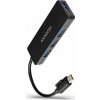 AXAGON HUE-G1C, 4x USB 3.2 Gen 1 SLIM hub, kabel Type-C 14cm napevno