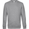B&C Mikina KING Crew Neck, pánská COT01U01K61001-heather gre S Melír šedá