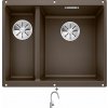 Blanco SUBLINE 340/160 U kávová 523567 + Blanco MIDA-S chróm 521454
