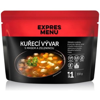 Expres menu Kurací vývar s mäsom a zeleninou 1 porcia 330g