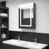 Petrashop LED koupelnová skříňka se zrcadlem zářivě šedá 50 x 13 x 70 cm Šedá 326491