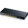 Zyxel GS1100-10HP v2 10-port Desktop Gigabit PoE Switch, 8x gigabit PoE RJ45, 2x SFP, 120W PoE budget