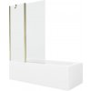 MEXEN/S - Vega obdĺžniková vaňa 180 x 80 cm s panelom + vaňová zástena 120, transparent, zlatá 550118080X9412115000