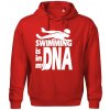 Swimming is in my DNA - Oversized mikina pánska Moon - kratšia + širšia - L ( Červená )