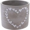 Betónový obal na kvetináč Heart of hearts sivá, 12,2 x 9,5 cm