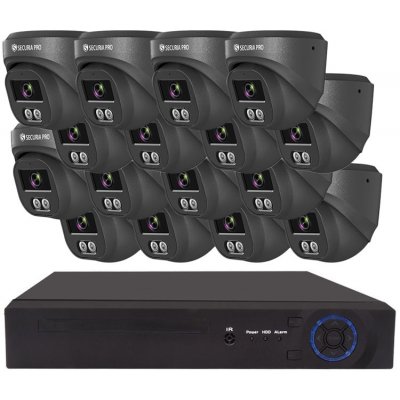 Securia Pro kamerový systém NVR16CHV8S-B DOME smart, čierny Nahrávanie: 2TB disk