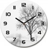Sklenené nástenné hodiny okrúhle Strom zima fi 30 cm