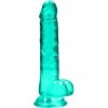 Realrock gélové dildo s prísavkou 17 cm tyrkysové