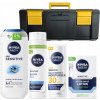 NIVEA MEN Darčeková Súprava Krém, Gél x2, Voda po holení + box ZADARMO