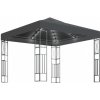 Altánok s LED reťazou 3x3 m, antracitový, látka
