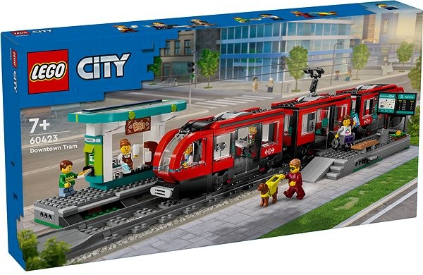 LEGO® City 60423 Električka a zastávka v centre mesta