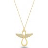 Olivie Strieborný náhrdelník anjel gold 5534